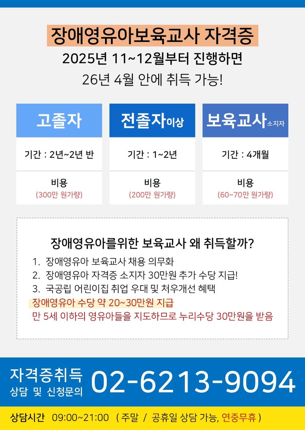  장애영유아  보육교사2급 자격증