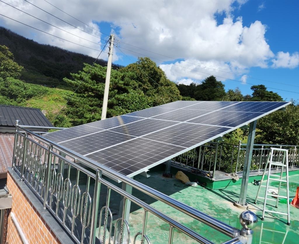 주택용태양광옥상위설치사진