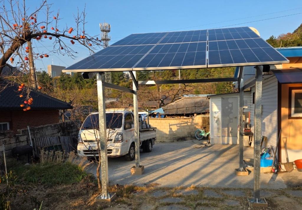 주택용태양광마당설치사진