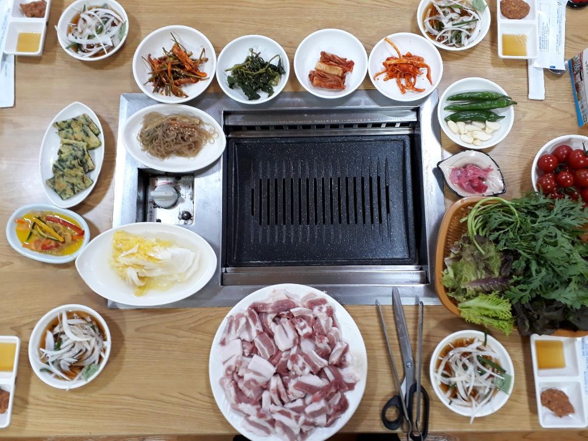 생고기 상차림