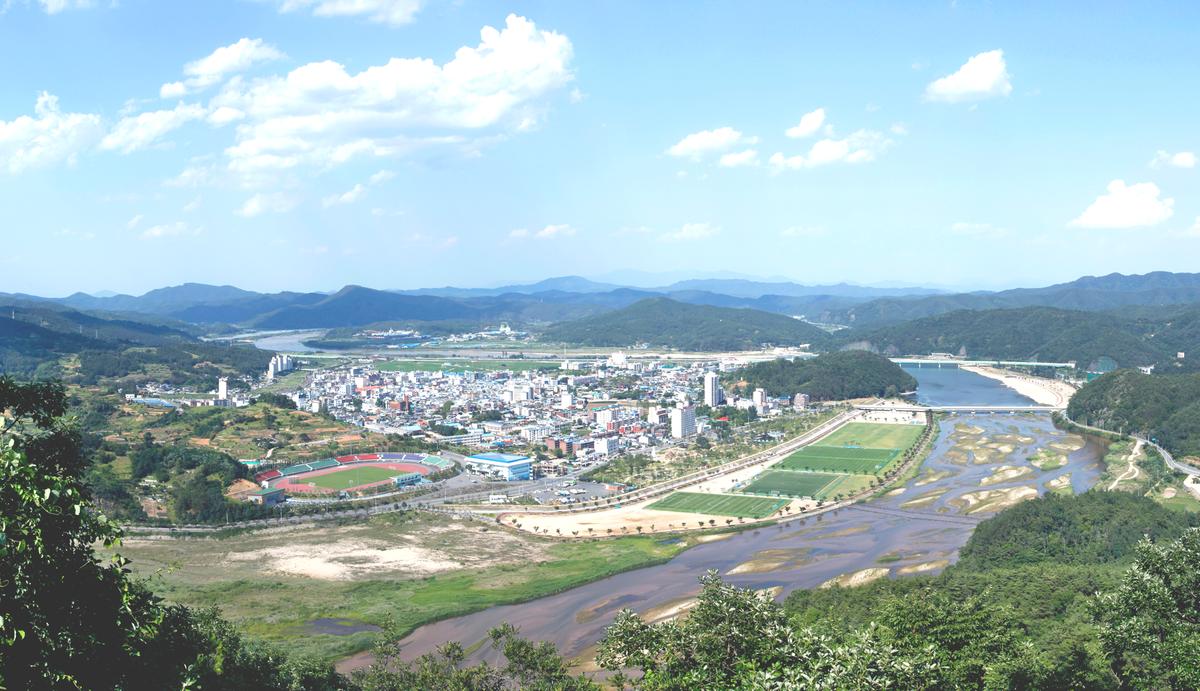 갈마산에서 본 합천읍 전경