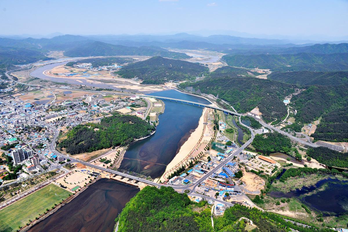 합천읍 전경 항공사진