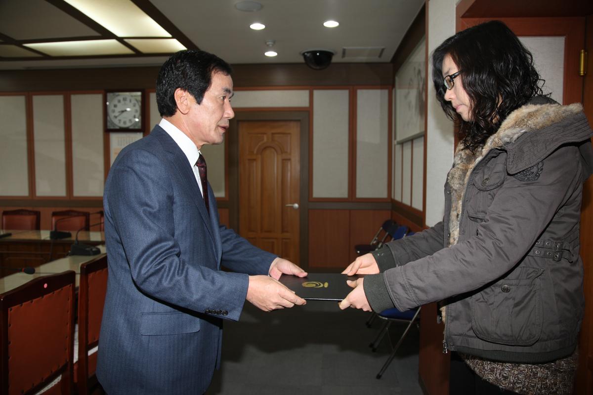 2012년 장학증서 전달식