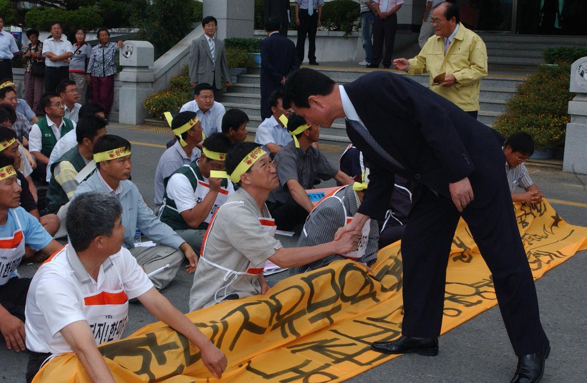 이경해엸 정신계승! 한미FTA저지 시위