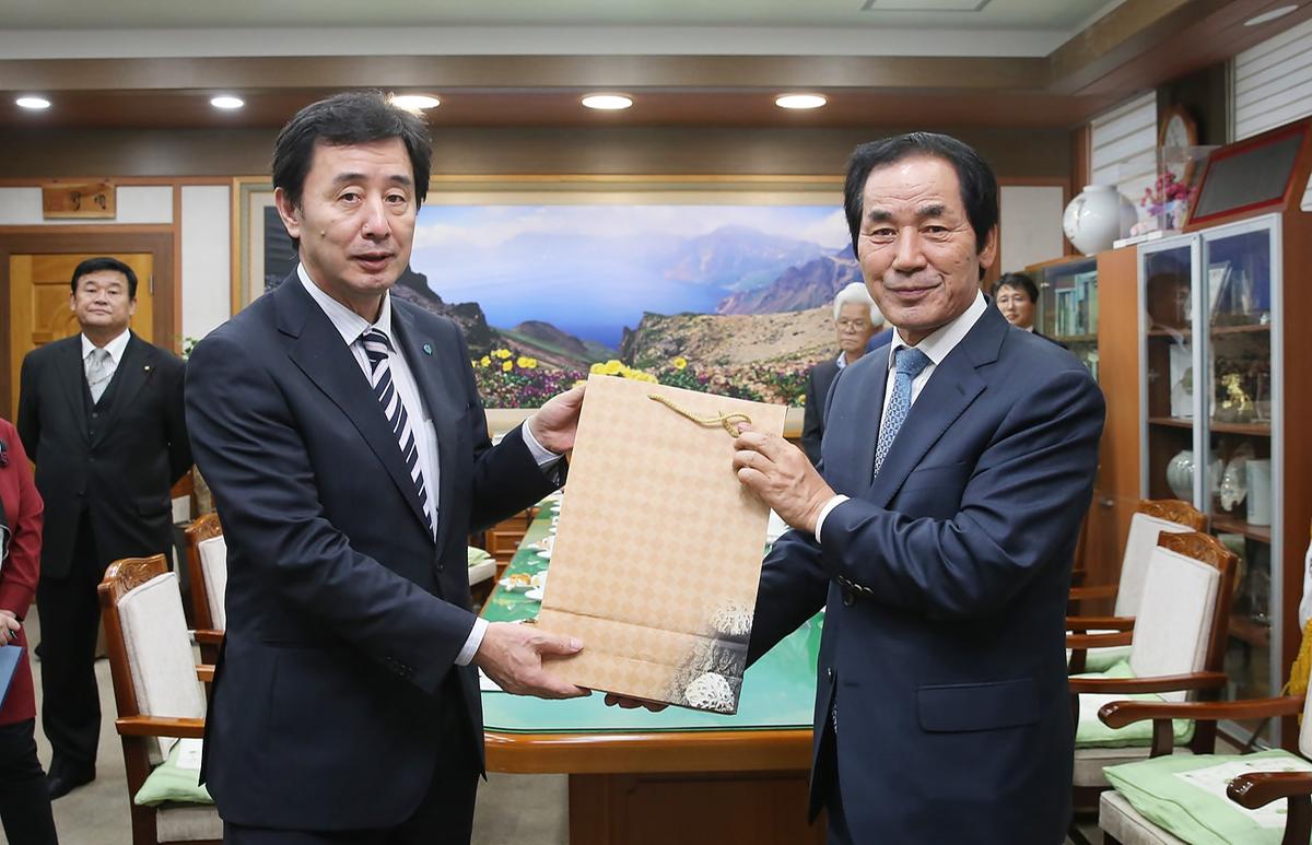 일본미토요시방문단군청방문