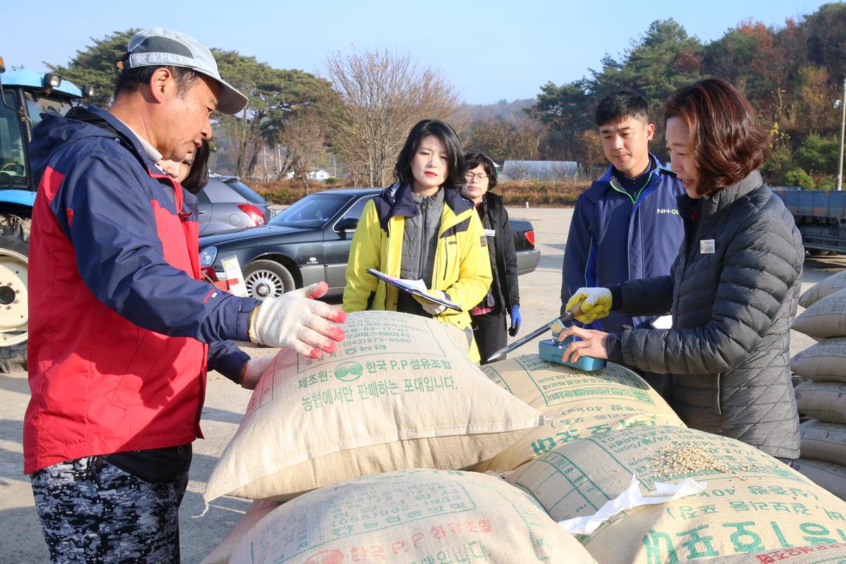 쌍백면 공공비축미 매입 현장 방문