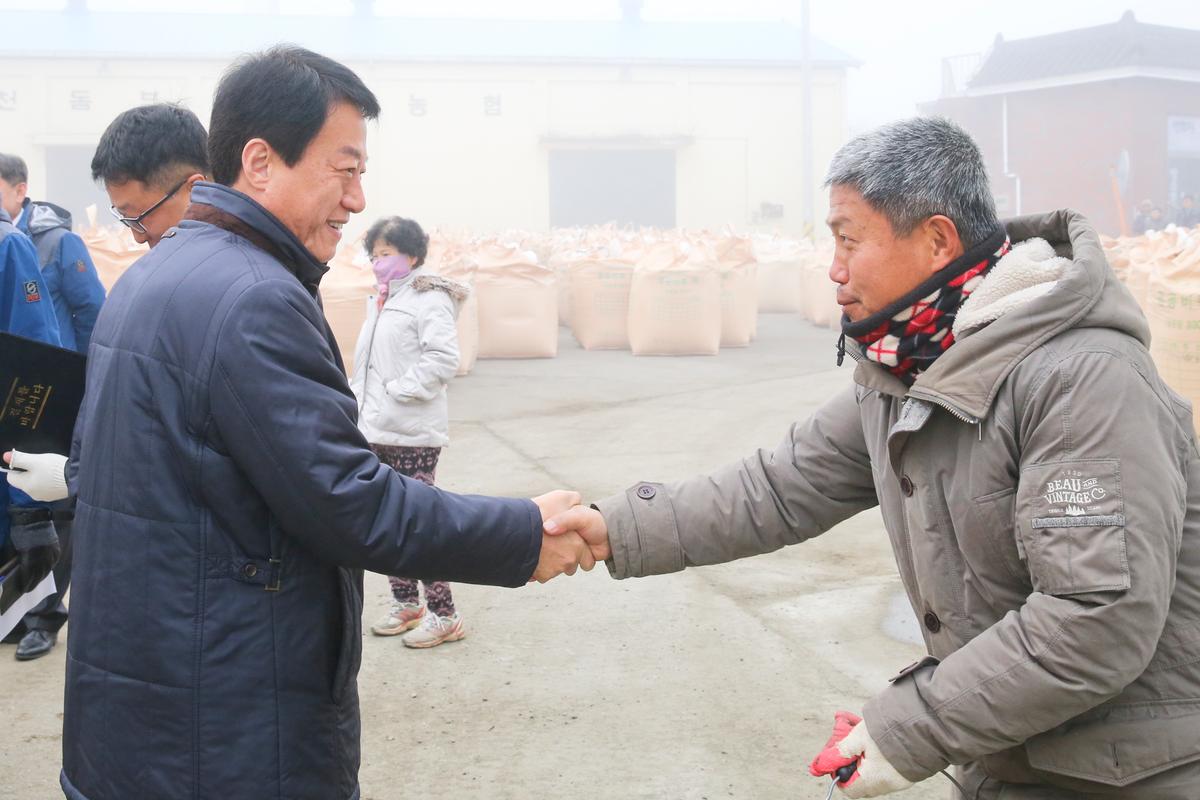 적중면 공공비축미 매입 현장 방문