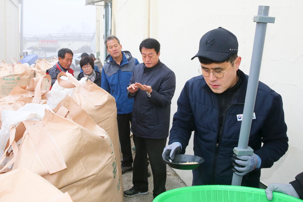 적중면 공공비축미 매입 현장 방문