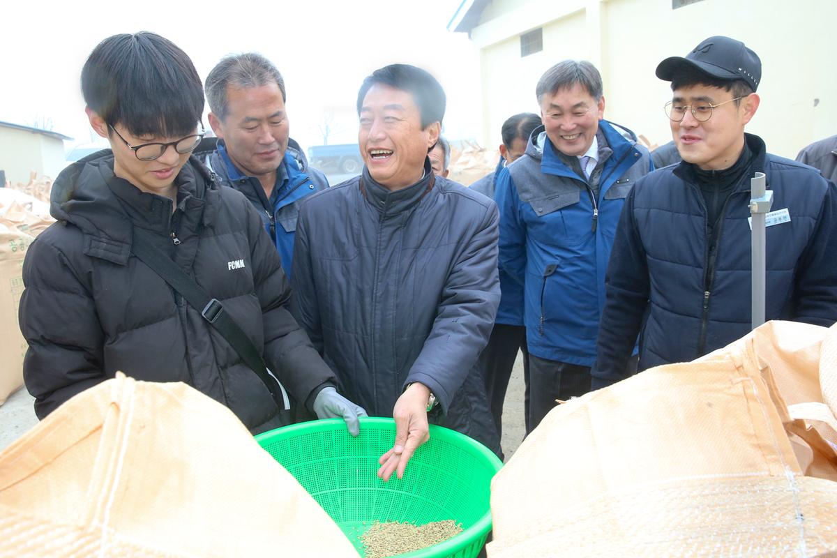 적중면 공공비축미 매입 현장 방문