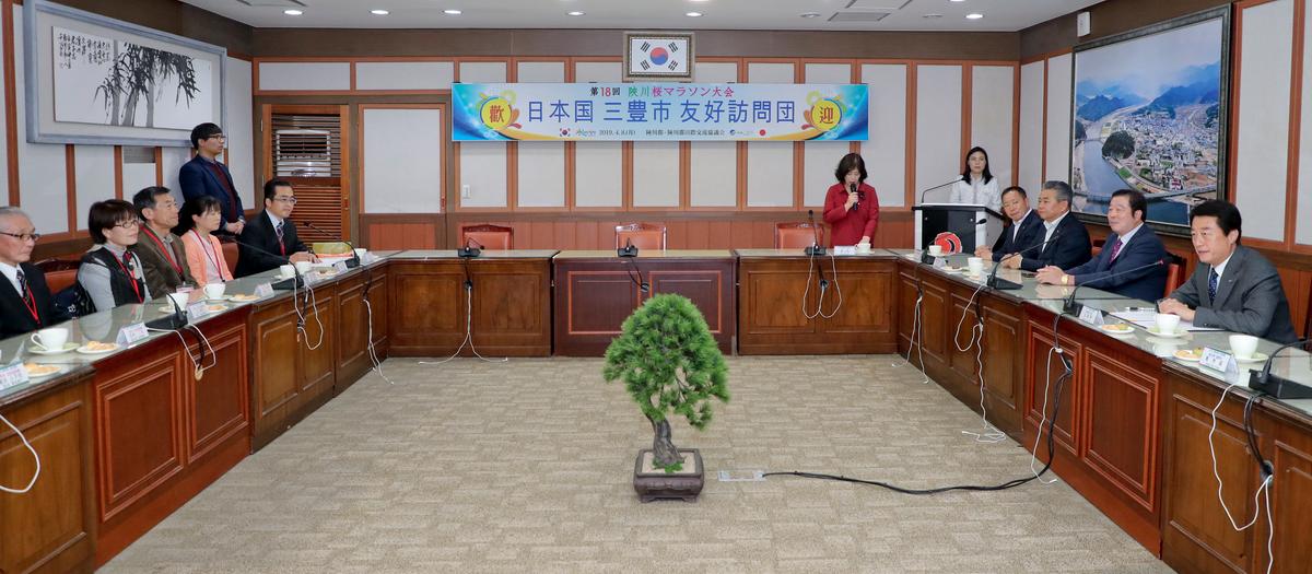 미토요시 우호방문단 군수님 간담회