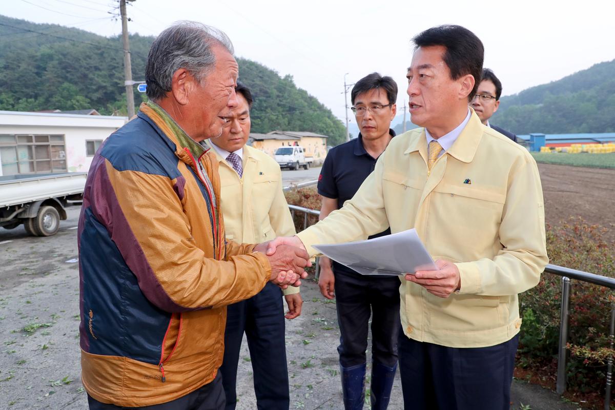 적중,쌍책,청덕 우박피해 현장 방문