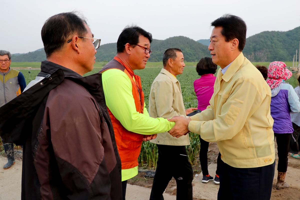 적중,쌍책,청덕 우박피해 현장 방문