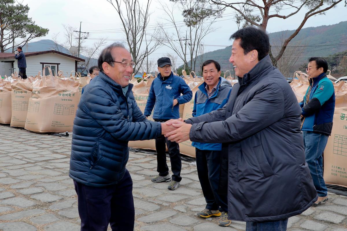 공공비축미 가회면 수매현장