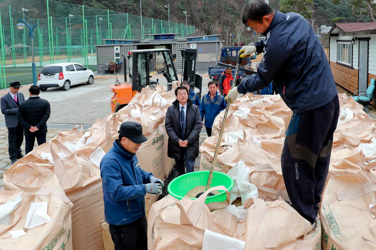 공공비축미 가회면 수매현장