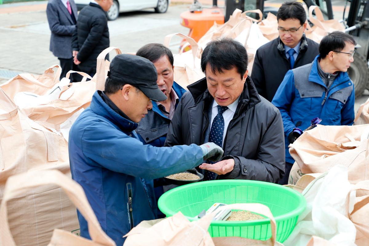 공공비축미 가회면 수매현장
