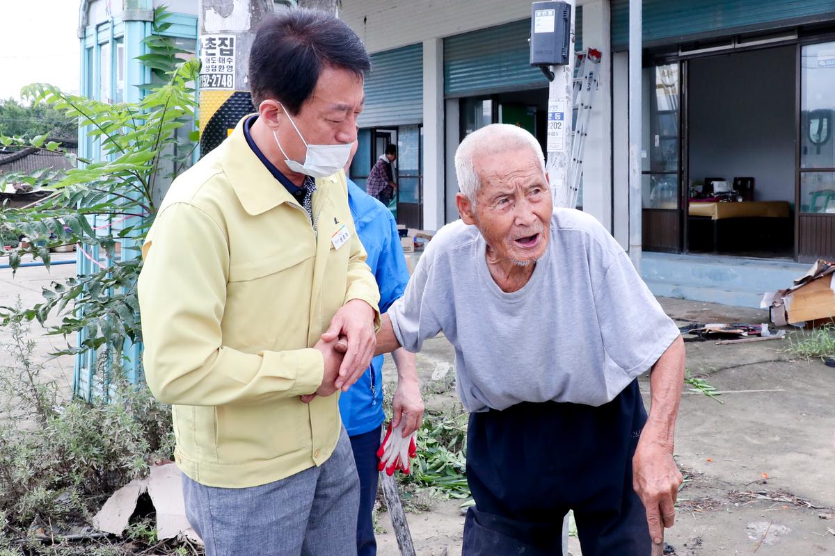 5870부대 율곡면 낙민1구 수해복구현장 방문