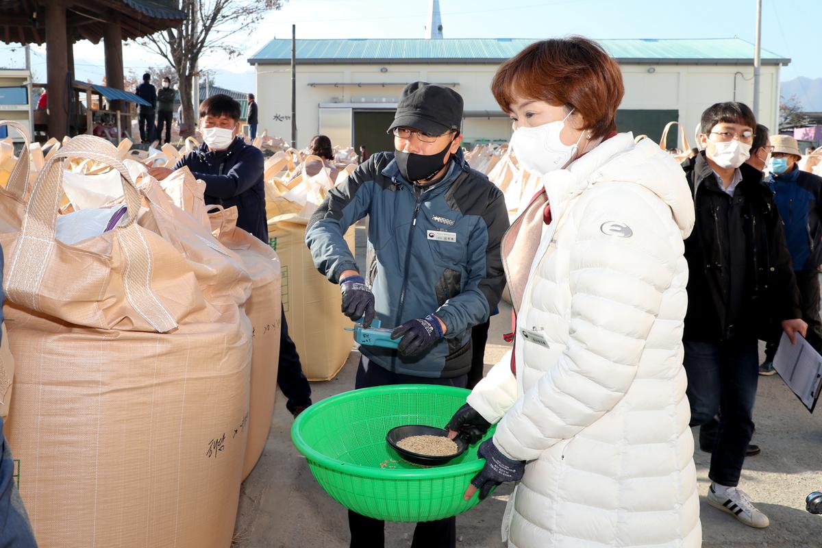 적중면 공공비축미 수매현장 방문