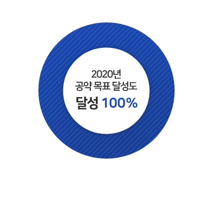 2020년 공약 목표 달성도 달성 100%