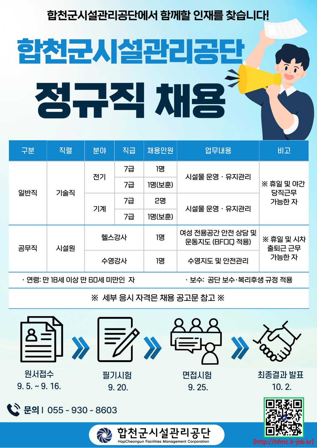 2025년 제2회 합천군시설관리공단 정규직 채용 포스터
