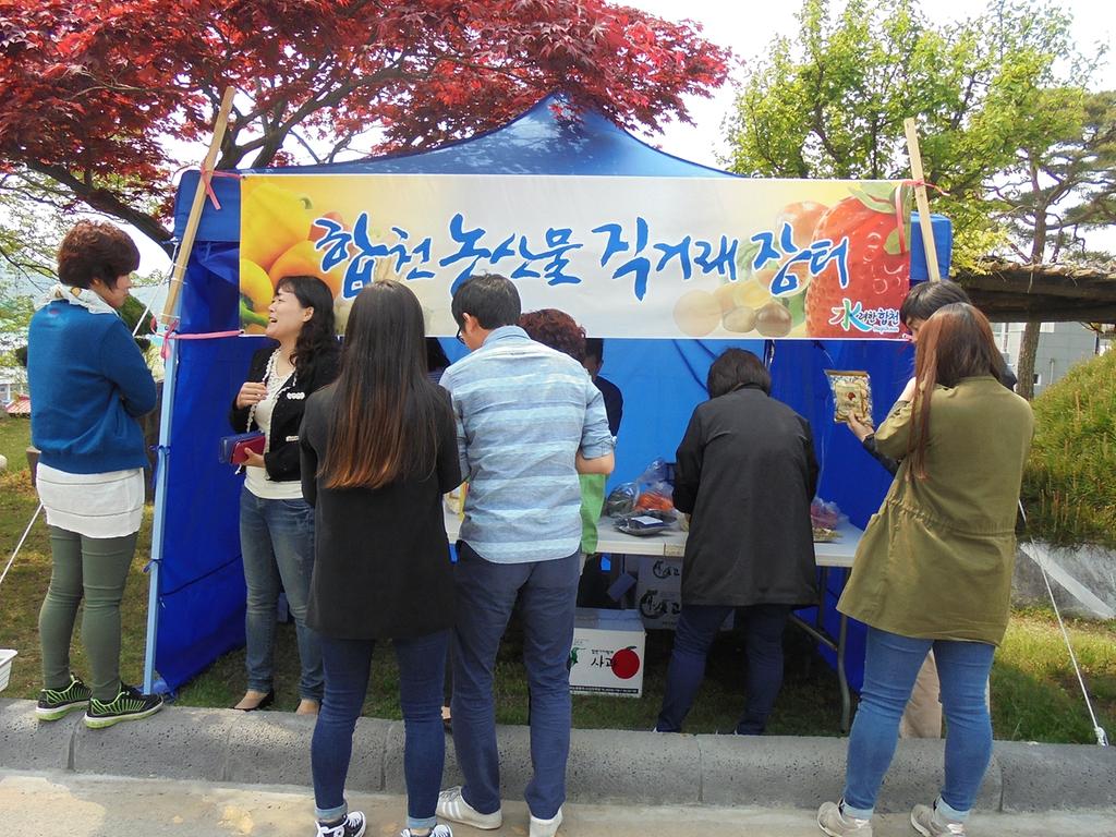 합천군청 농산물 직거래장터 공무원 이용 활기