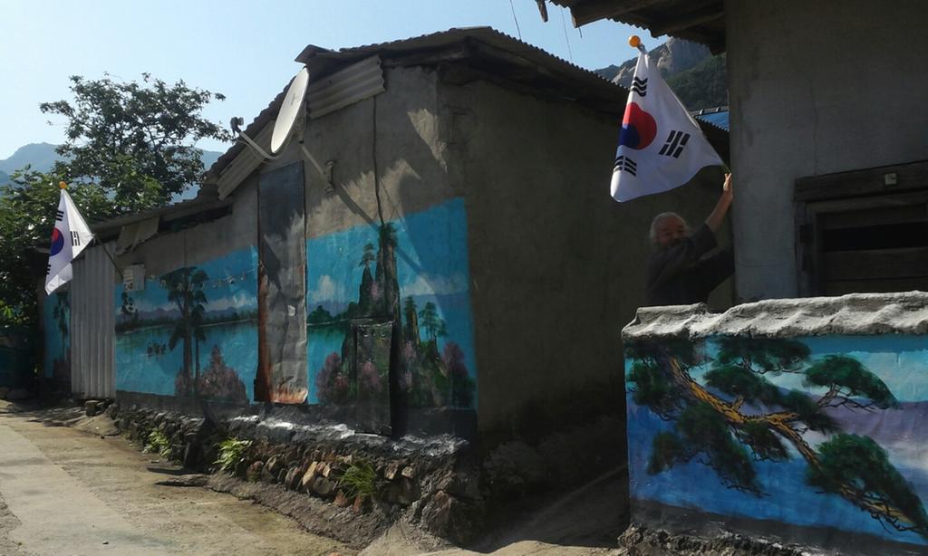 가회면 덕전마을 태극기 달기운동 참여