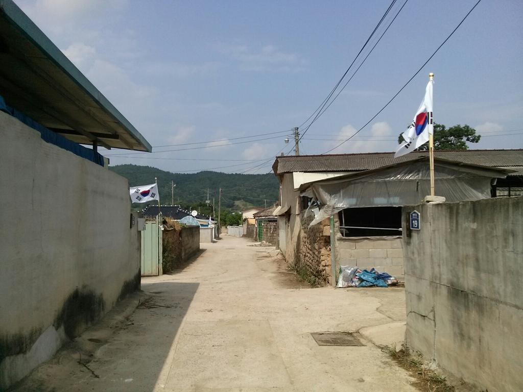 월막마을 집집마다 휘날리는 나라사랑 물결’