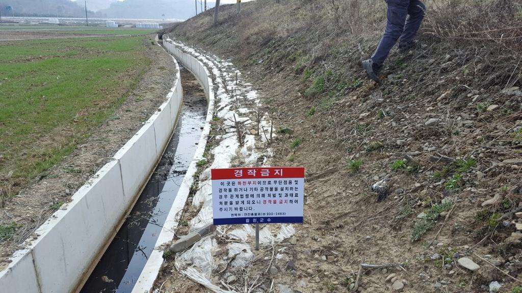 쌍백면 하천부지내 농작물 경작 등 불법행위 단속 실시
