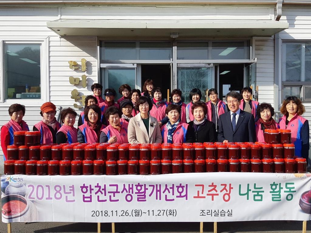 합천군생활개선회, 사랑의 고추장 제조 및 나눔 활동