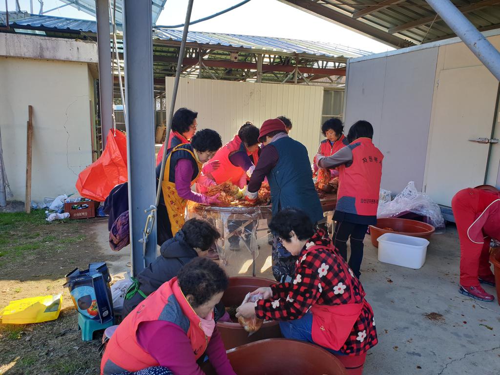 쌍백면 자원봉사회‘사랑의  김장 나눔’행사 가져