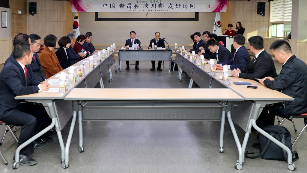 중국 저장성 신창현우호방문단 합천군 방문