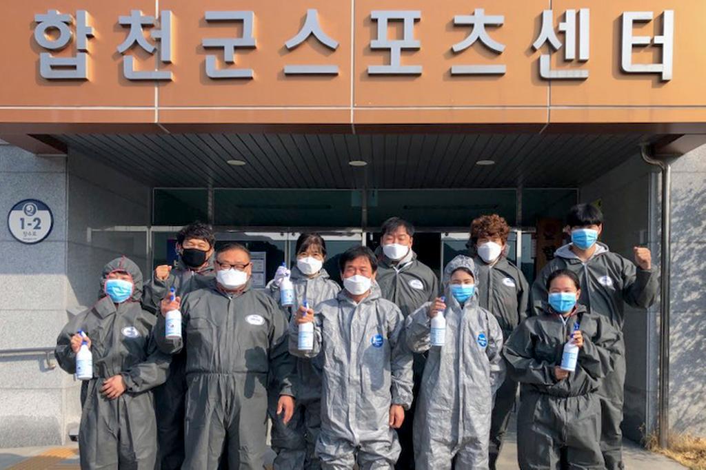 합천군체육회, 합천읍 소재 공동주택 방역활동실시