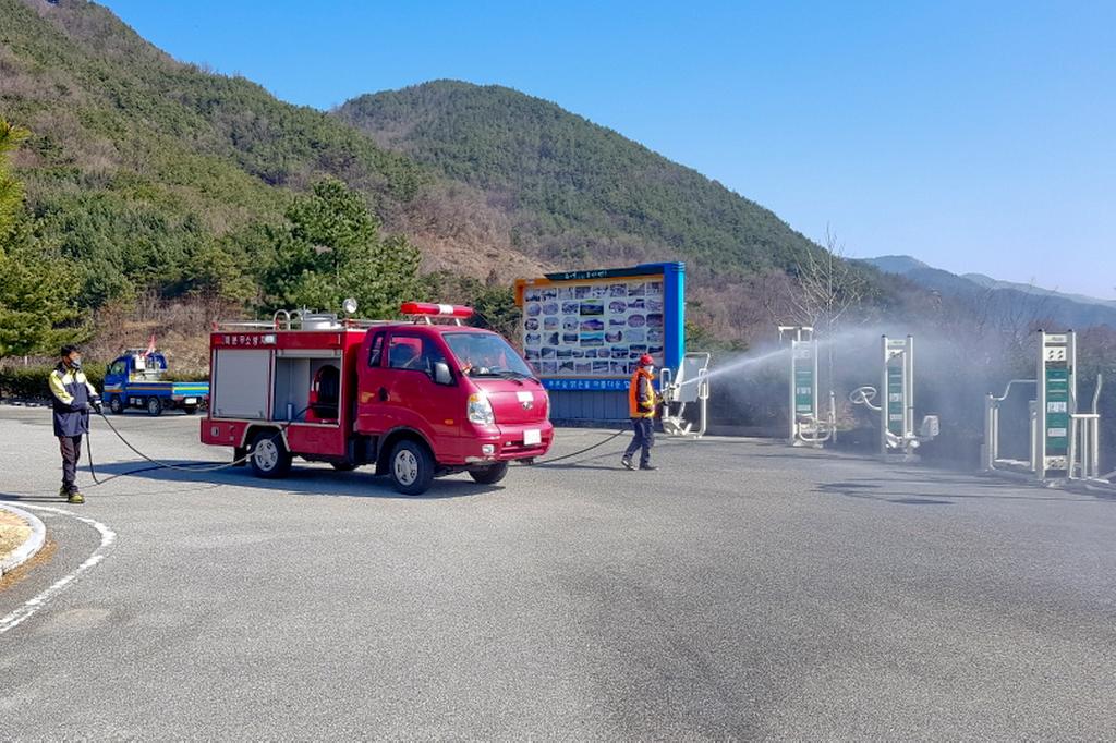 봉산면 의용소방대, 코로나19 확산방지 자체방역 실시