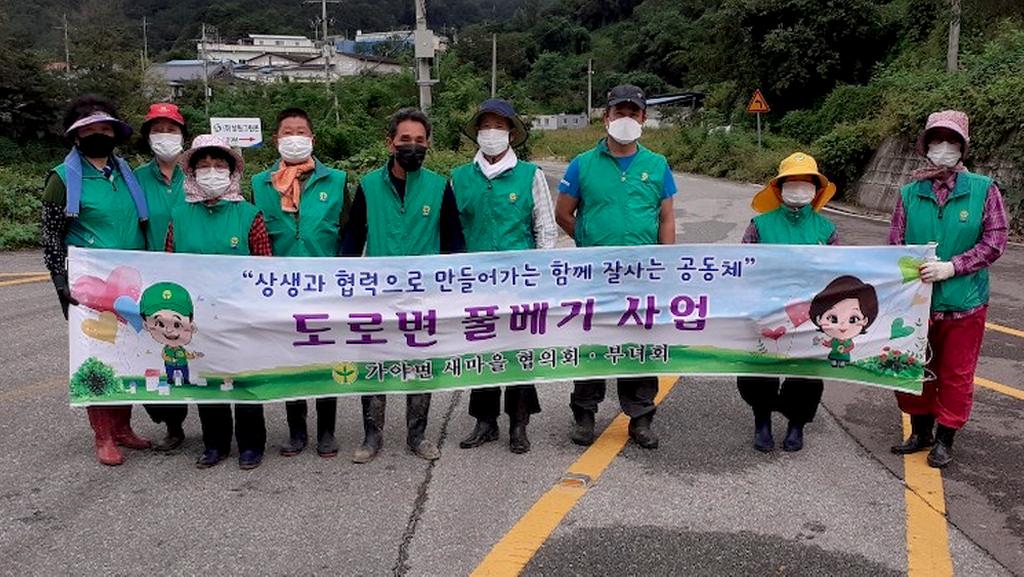 가야면 새마을 지도자 협의회․부녀회 풀베기 작업 구슬땀