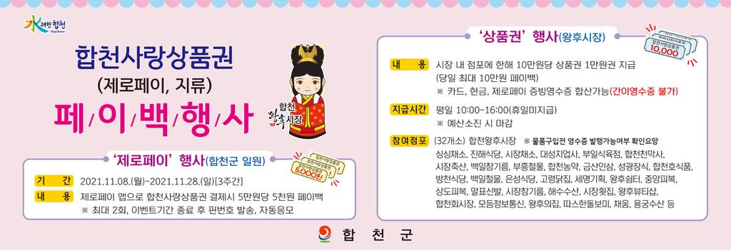 합천군, 「합천사랑상품권 페이백 행사」개최