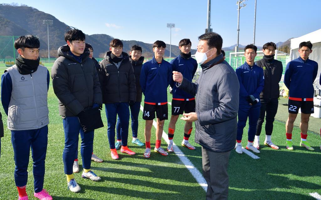 합천군, 동계전지훈련 선수단 격려 및 방역수칙 등 진행상황점검 