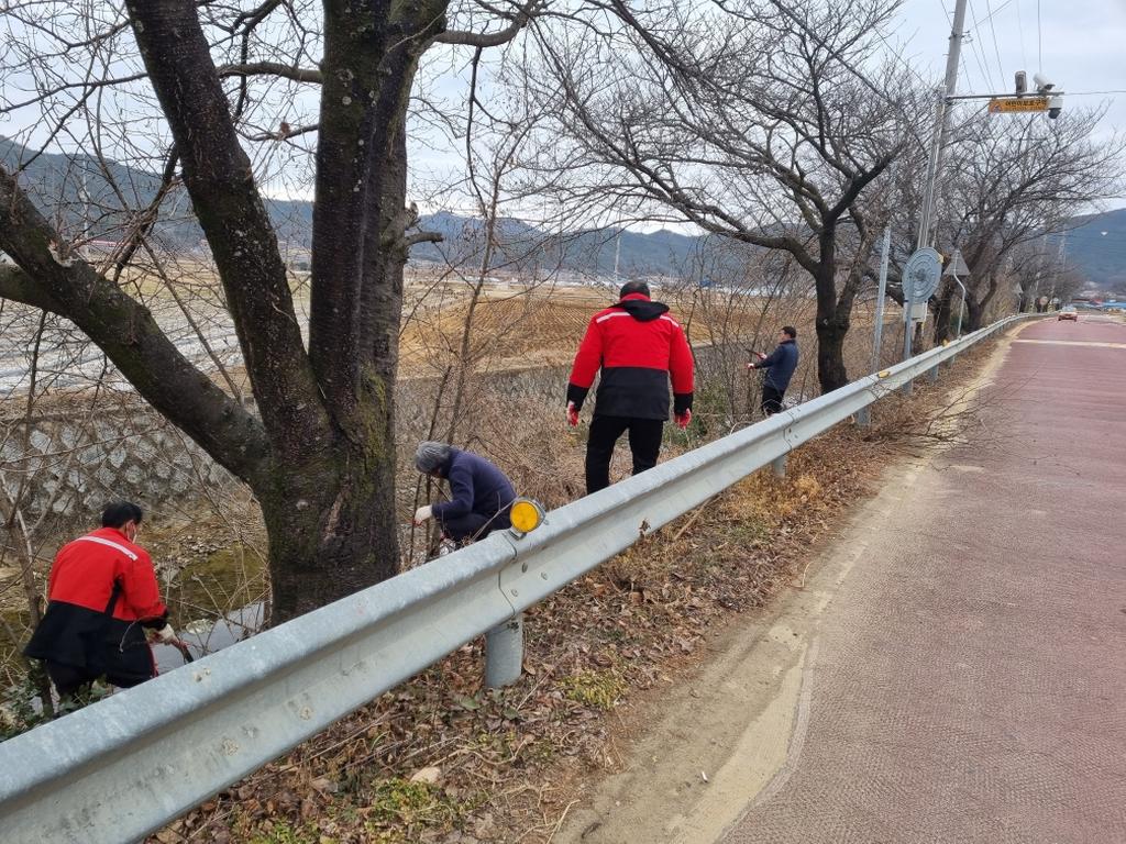 적중면 산불위험요인 제거 및 설날맞이 도로환경 정비 