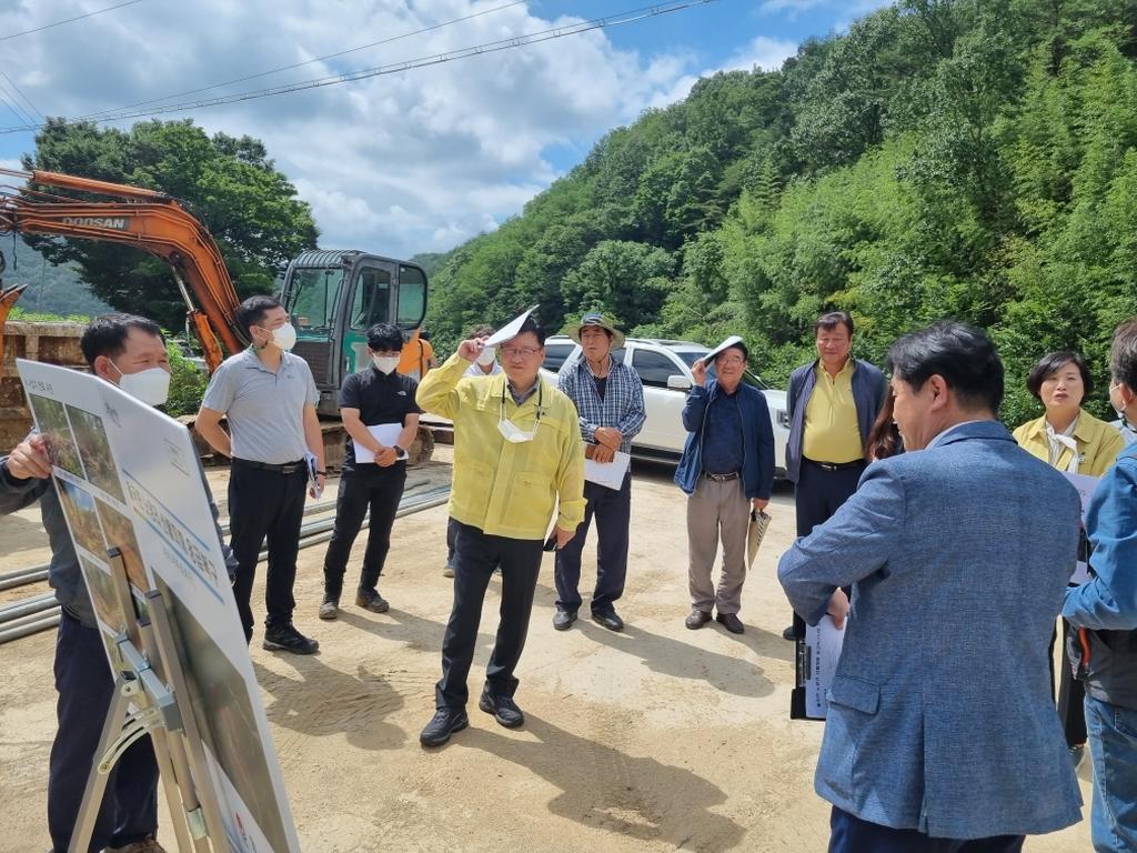 율곡면 노양리 산불피해 응급복구 현장점검 및 산사태예방 주민홍보