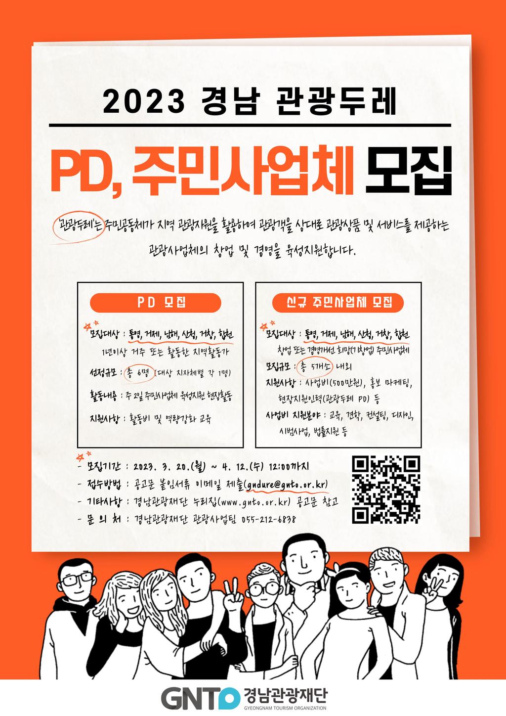 경남 관광두레 PD 및 주민사업체 모집 안내