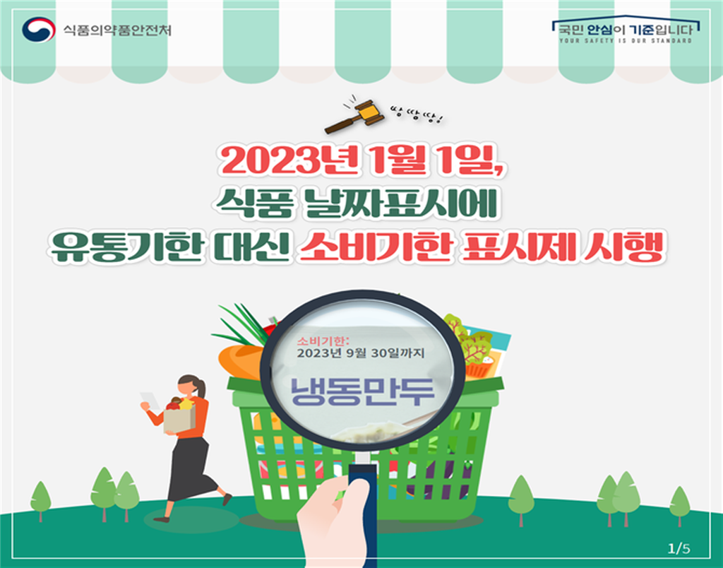 소비기한 표시제가 2023.1.1.부터 시행됩니다.