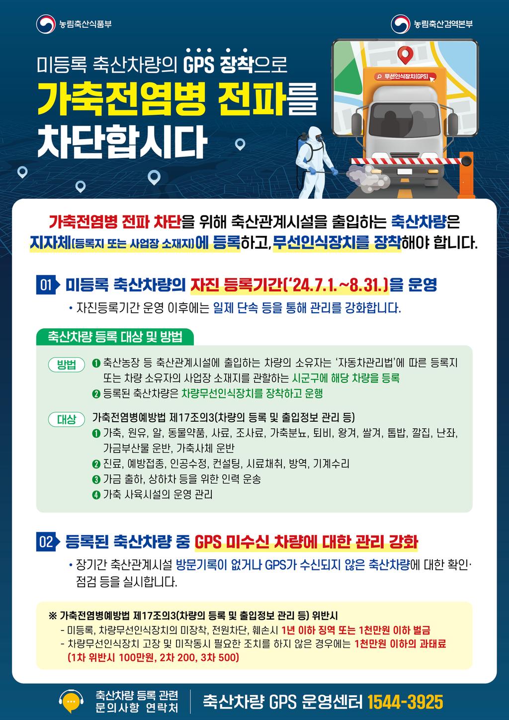 미등록 축산차량 자진 등록기간 운영관련 홍보알림