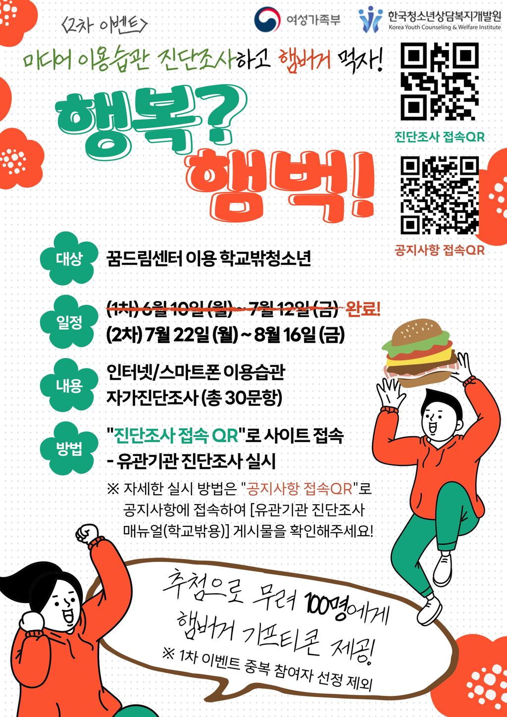 2024년 2차 학교 밖 청소년 대상 미디어 이용습관 진단조사 안내문