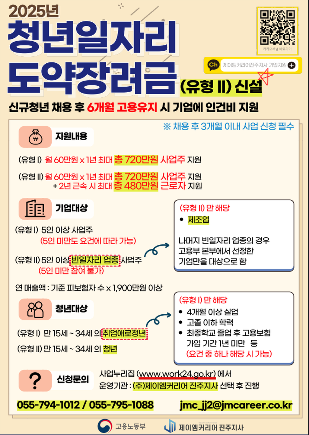 청년일자리도약장려금 사업 안내문