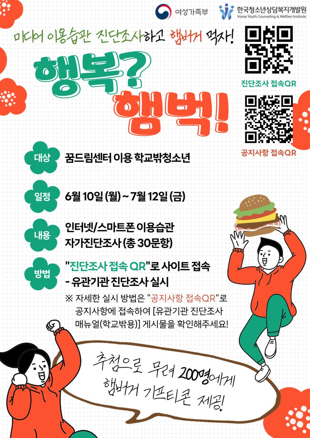 2024년 학교 밖 청소년 대상 미디어 이용습관 진단조사 안내문